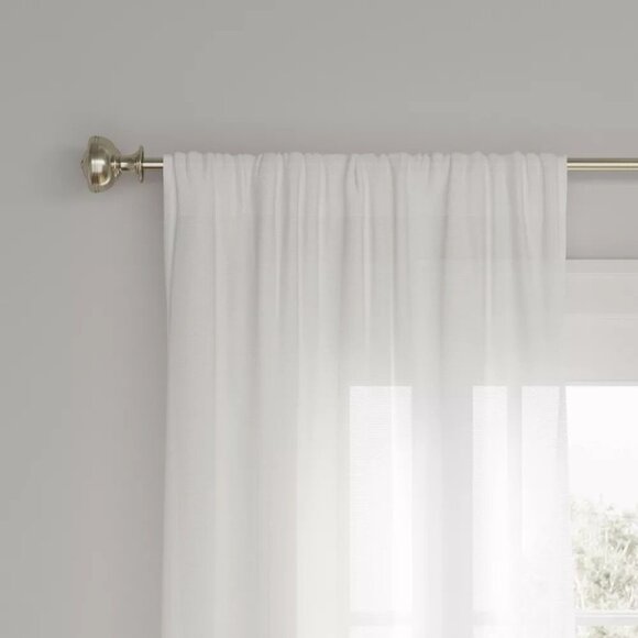 Threshold Farrah Light Filtering Single White Rod Pocket Curtain Panel 54" x 84" - Picture 3 of 8